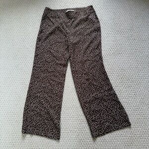 Ann Taylor Loft Kate Brown Patterned Wide-Leg Pants size 10p